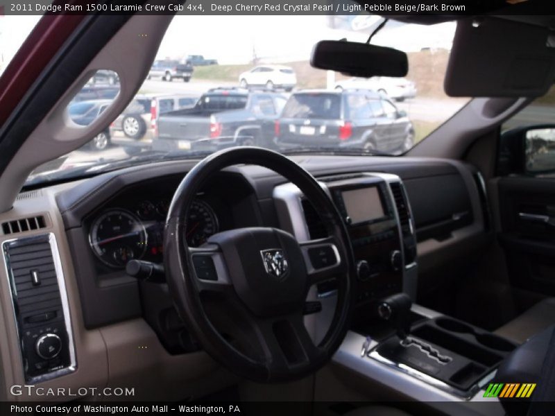 Deep Cherry Red Crystal Pearl / Light Pebble Beige/Bark Brown 2011 Dodge Ram 1500 Laramie Crew Cab 4x4