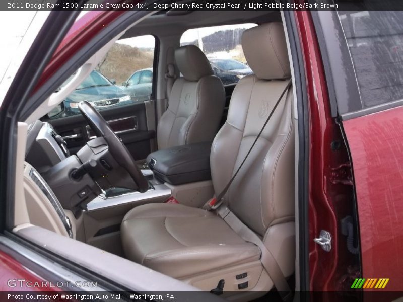 Deep Cherry Red Crystal Pearl / Light Pebble Beige/Bark Brown 2011 Dodge Ram 1500 Laramie Crew Cab 4x4