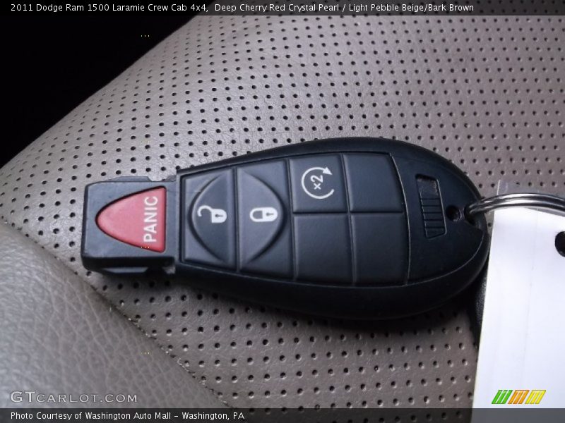 Deep Cherry Red Crystal Pearl / Light Pebble Beige/Bark Brown 2011 Dodge Ram 1500 Laramie Crew Cab 4x4