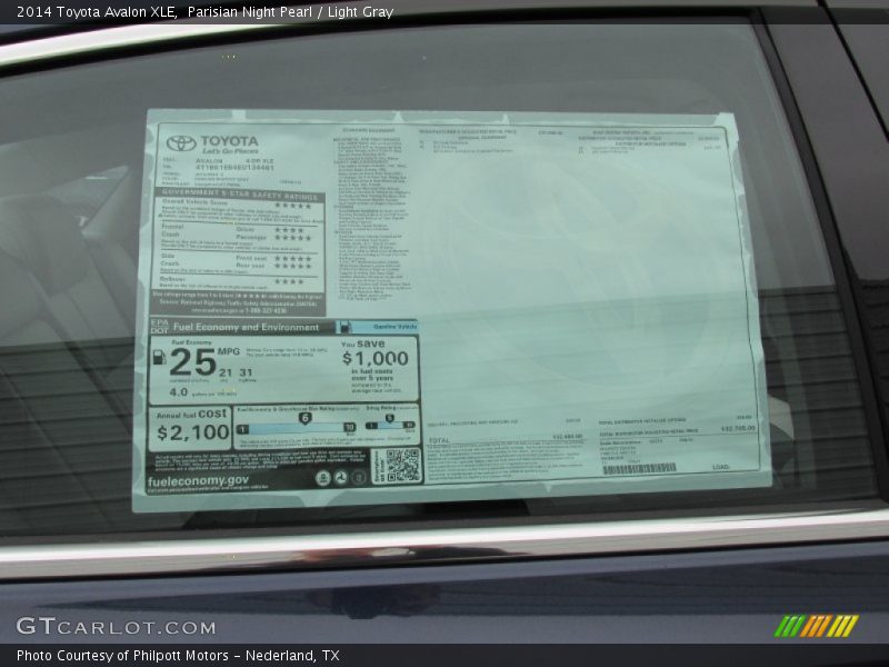 Parisian Night Pearl / Light Gray 2014 Toyota Avalon XLE