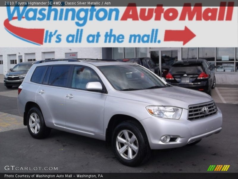 Classic Silver Metallic / Ash 2010 Toyota Highlander SE 4WD