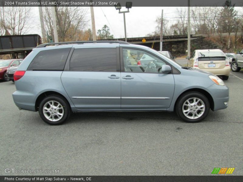 Silver Shadow Pearl / Stone Gray 2004 Toyota Sienna XLE AWD