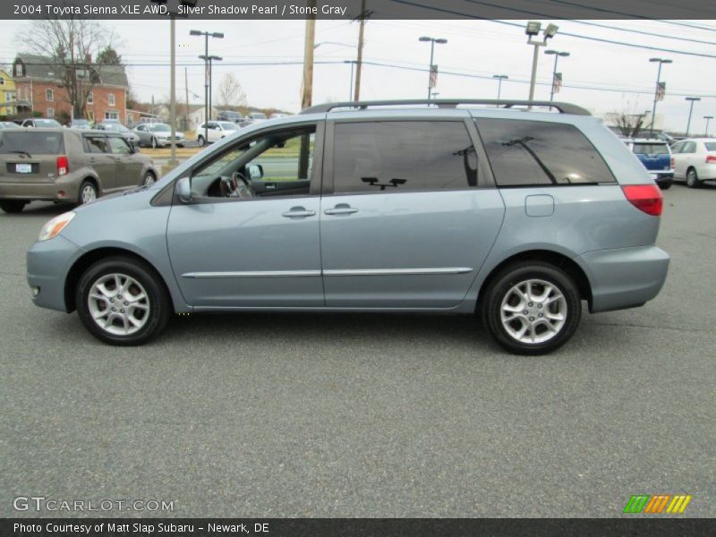 Silver Shadow Pearl / Stone Gray 2004 Toyota Sienna XLE AWD