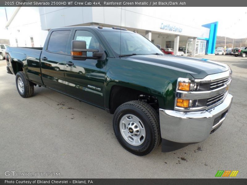 Rainforest Green Metallic / Jet Black/Dark Ash 2015 Chevrolet Silverado 2500HD WT Crew Cab 4x4