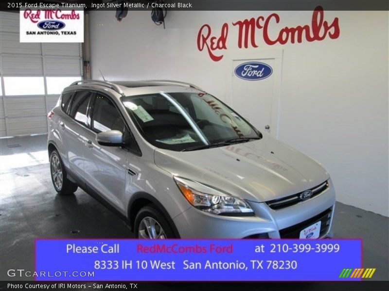 Ingot Silver Metallic / Charcoal Black 2015 Ford Escape Titanium