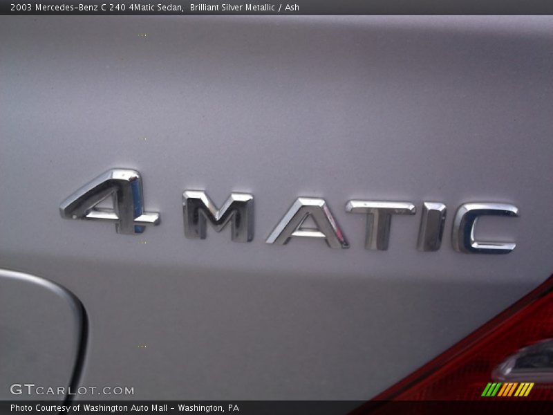 Brilliant Silver Metallic / Ash 2003 Mercedes-Benz C 240 4Matic Sedan