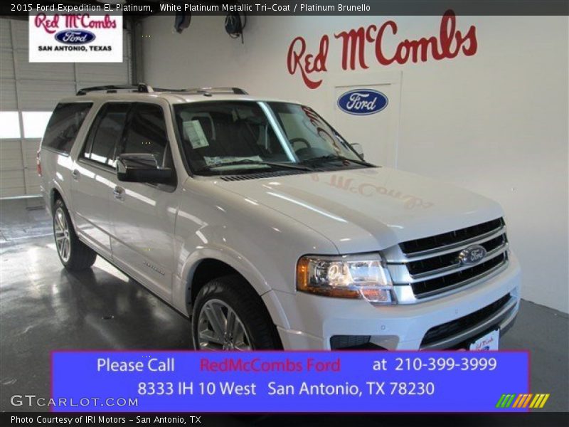 White Platinum Metallic Tri-Coat / Platinum Brunello 2015 Ford Expedition EL Platinum