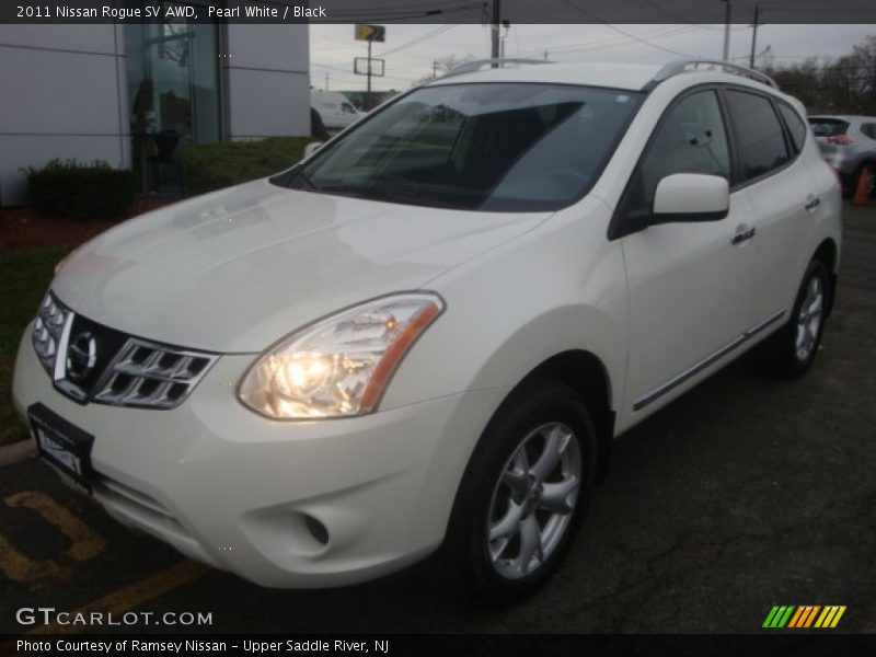 Pearl White / Black 2011 Nissan Rogue SV AWD