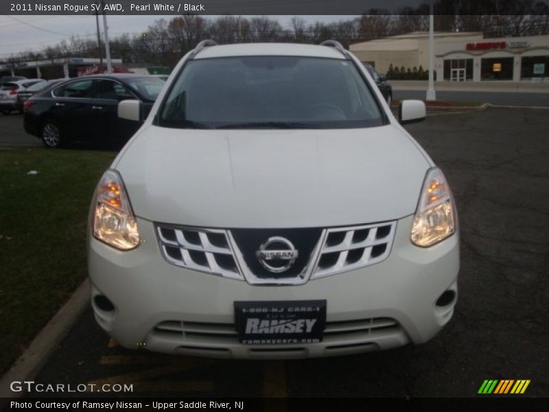 Pearl White / Black 2011 Nissan Rogue SV AWD