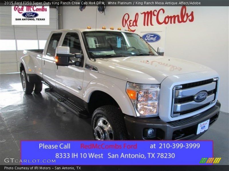 White Platinum / King Ranch Mesa Antique Affect/Adobe 2015 Ford F350 Super Duty King Ranch Crew Cab 4x4 DRW