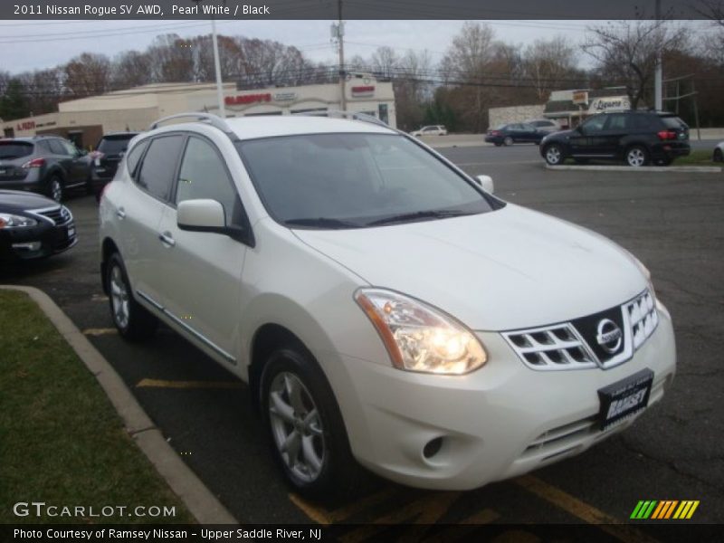 Pearl White / Black 2011 Nissan Rogue SV AWD