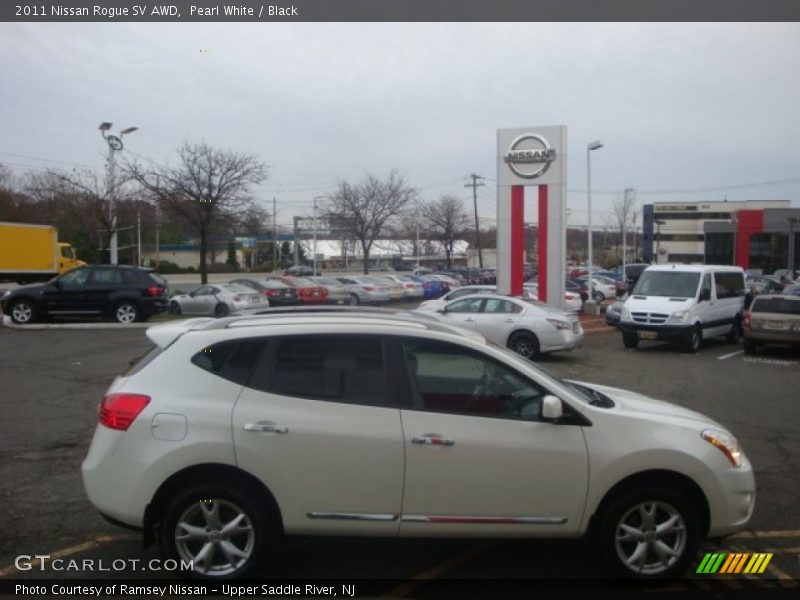 Pearl White / Black 2011 Nissan Rogue SV AWD
