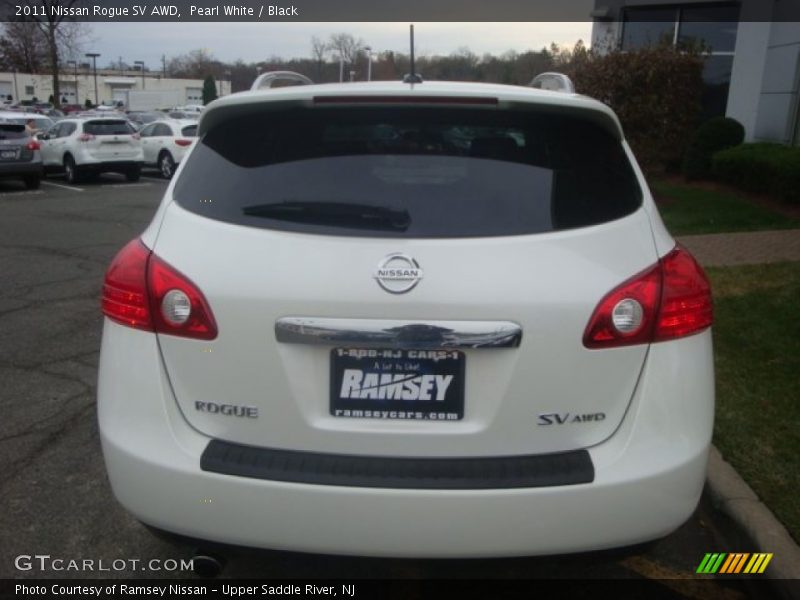 Pearl White / Black 2011 Nissan Rogue SV AWD