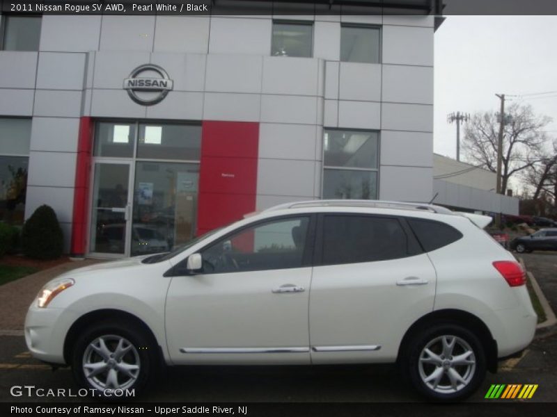 Pearl White / Black 2011 Nissan Rogue SV AWD