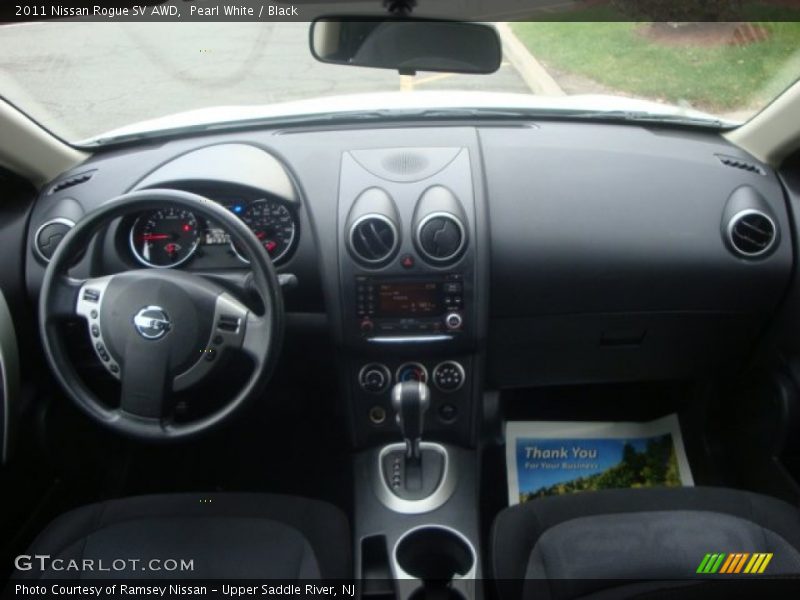 Pearl White / Black 2011 Nissan Rogue SV AWD