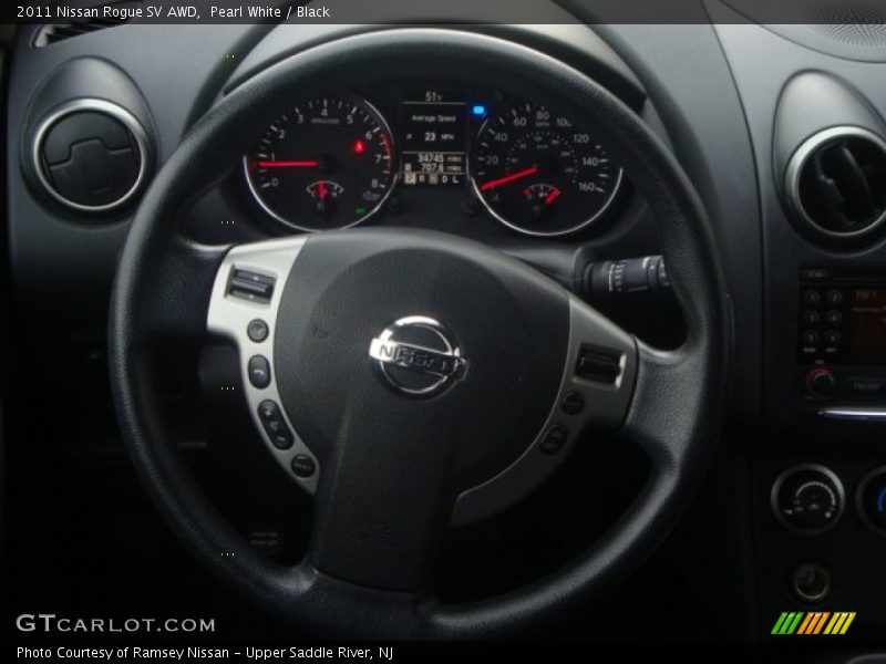 Pearl White / Black 2011 Nissan Rogue SV AWD