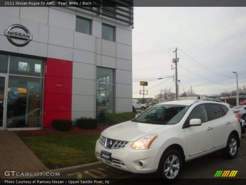 Pearl White / Black 2011 Nissan Rogue SV AWD