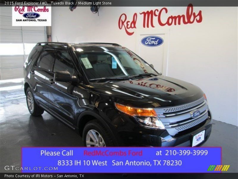 Tuxedo Black / Medium Light Stone 2015 Ford Explorer FWD