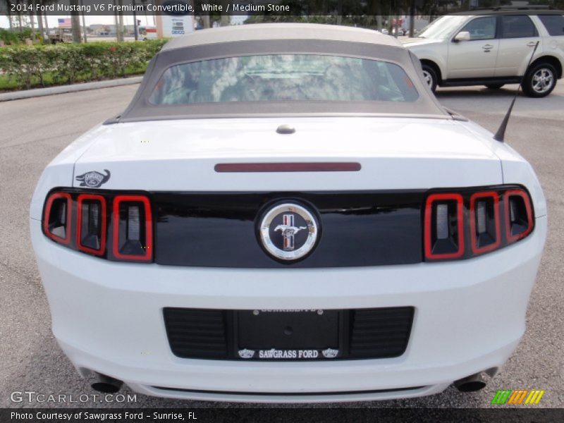 White / Medium Stone 2014 Ford Mustang V6 Premium Convertible