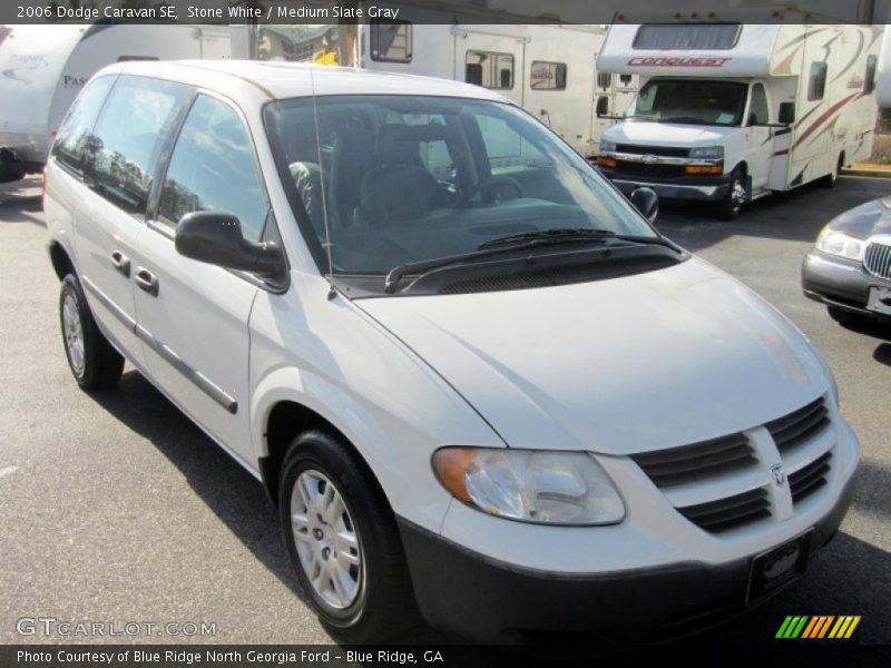 Stone White / Medium Slate Gray 2006 Dodge Caravan SE