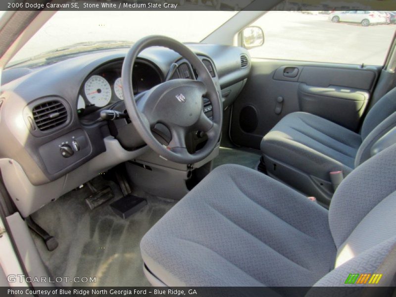 Stone White / Medium Slate Gray 2006 Dodge Caravan SE