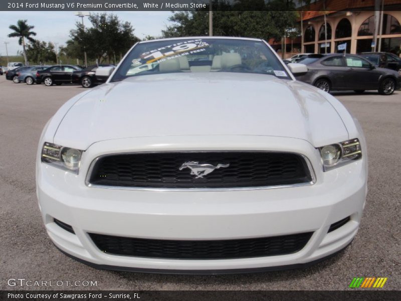 White / Medium Stone 2014 Ford Mustang V6 Premium Convertible