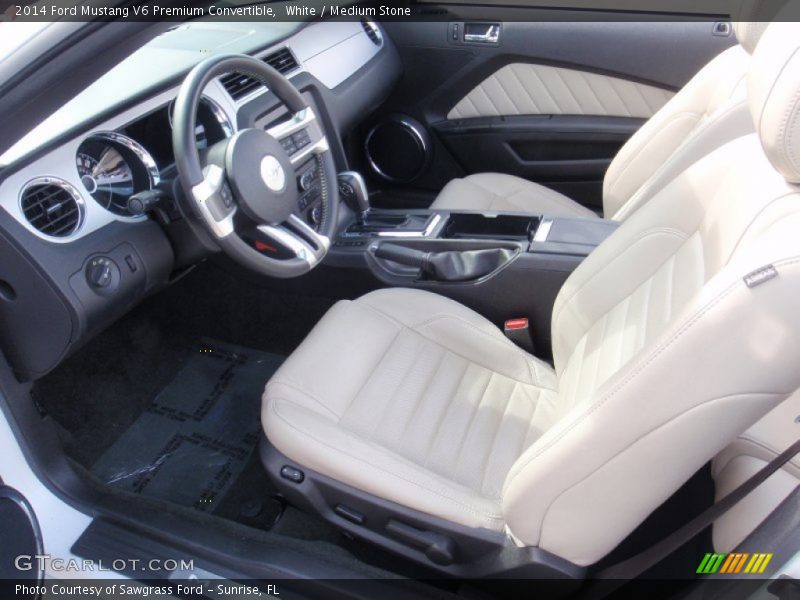 Medium Stone Interior - 2014 Mustang V6 Premium Convertible 