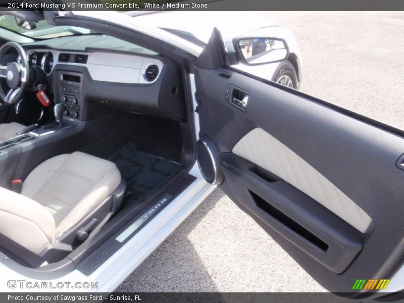 White / Medium Stone 2014 Ford Mustang V6 Premium Convertible