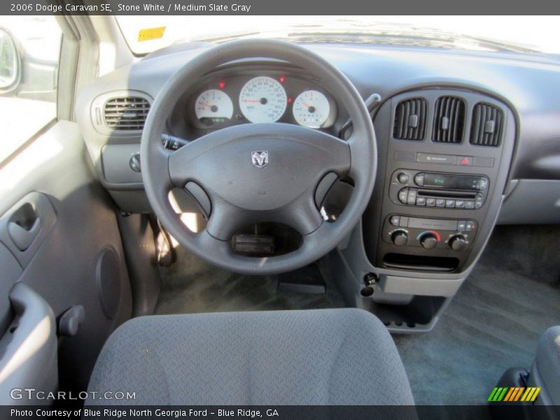 Stone White / Medium Slate Gray 2006 Dodge Caravan SE