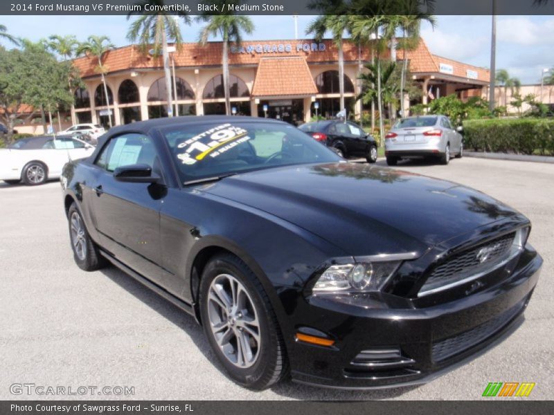 Black / Medium Stone 2014 Ford Mustang V6 Premium Convertible