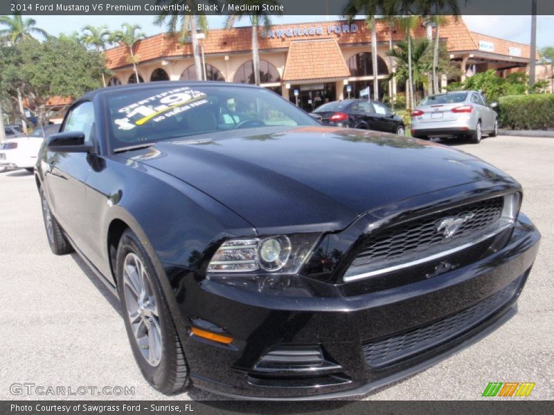 Black / Medium Stone 2014 Ford Mustang V6 Premium Convertible