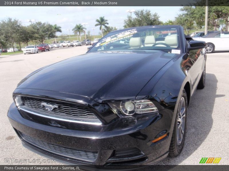 Black / Medium Stone 2014 Ford Mustang V6 Premium Convertible