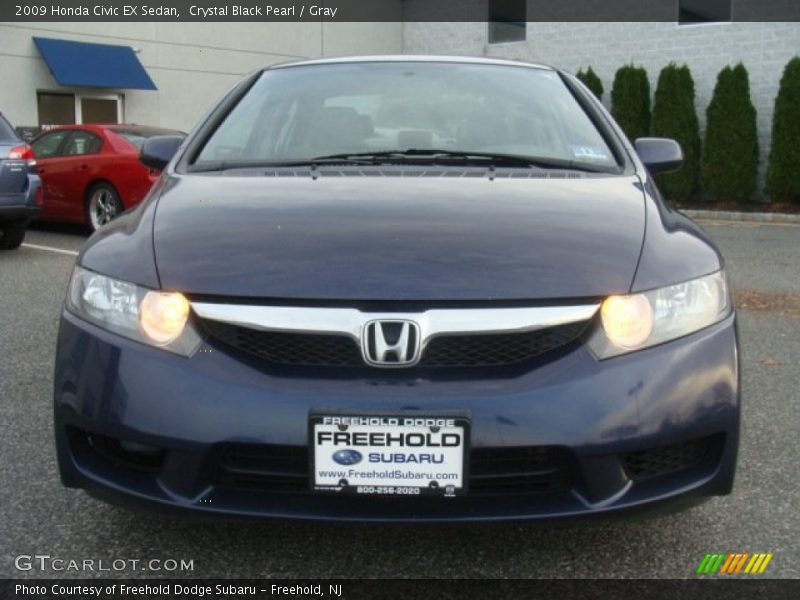 Crystal Black Pearl / Gray 2009 Honda Civic EX Sedan