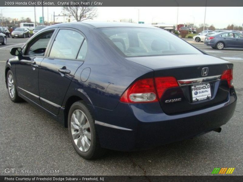 Crystal Black Pearl / Gray 2009 Honda Civic EX Sedan