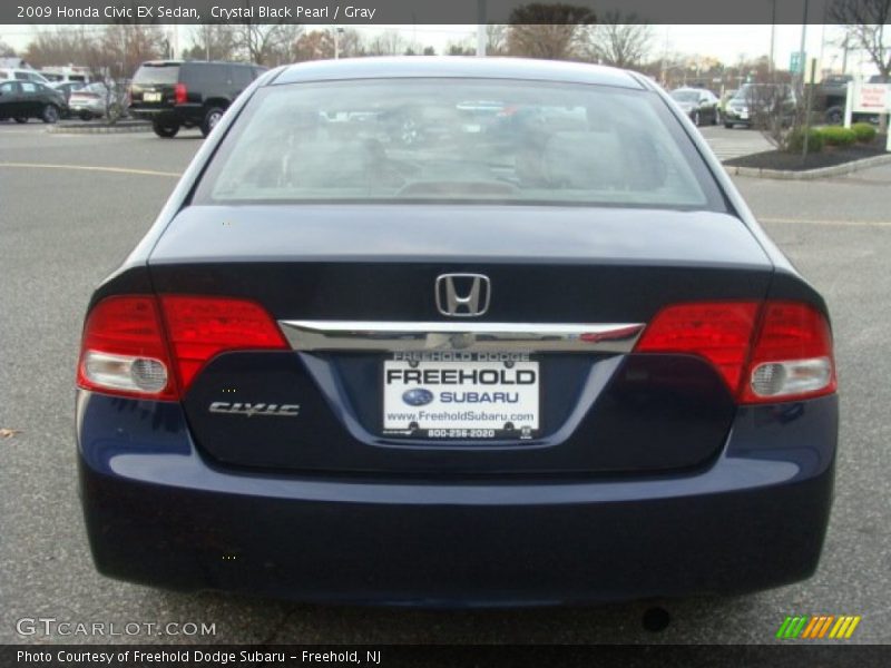 Crystal Black Pearl / Gray 2009 Honda Civic EX Sedan