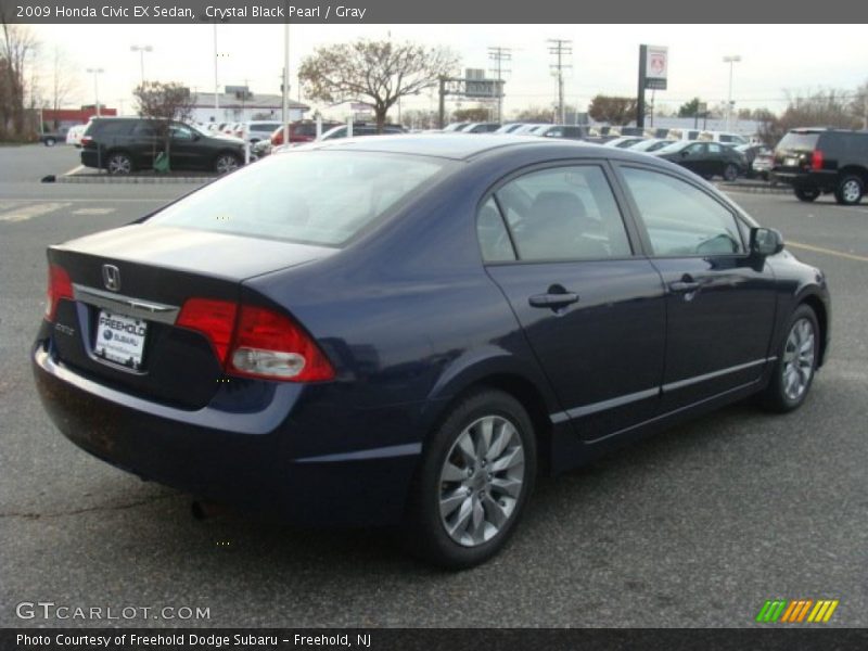 Crystal Black Pearl / Gray 2009 Honda Civic EX Sedan