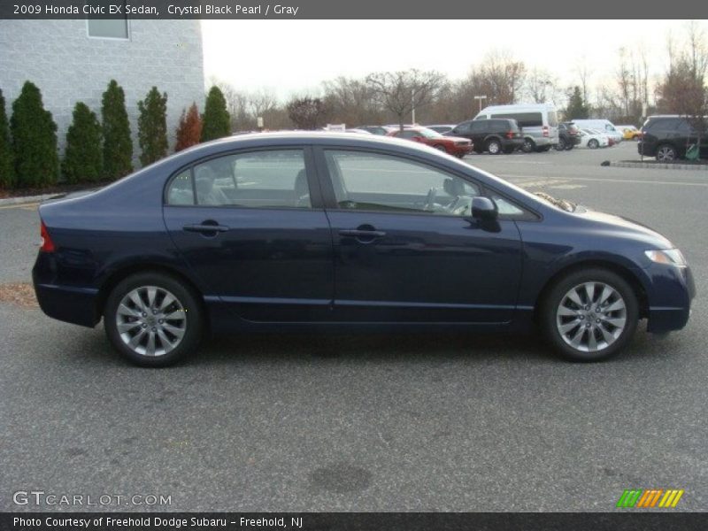 Crystal Black Pearl / Gray 2009 Honda Civic EX Sedan