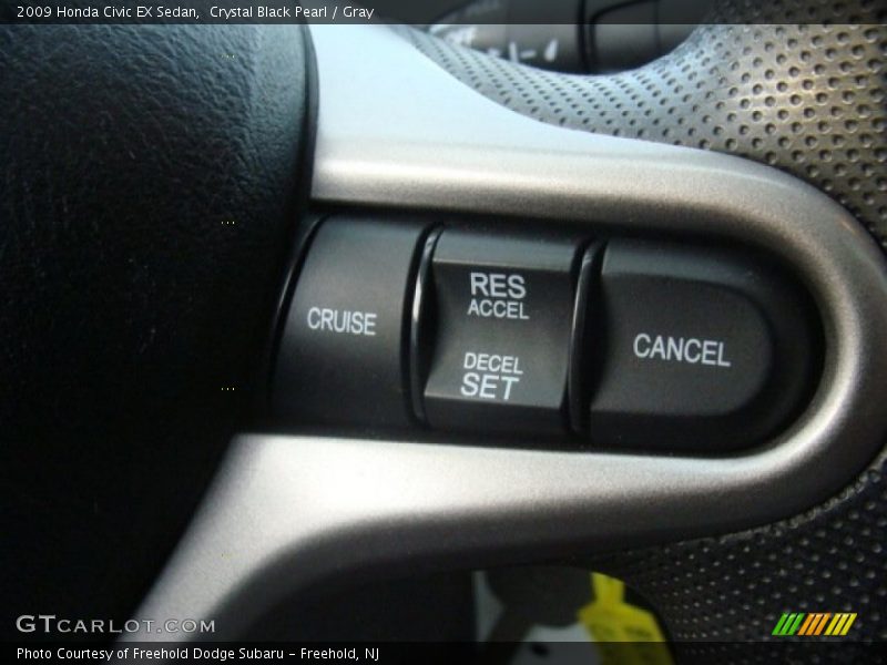 Crystal Black Pearl / Gray 2009 Honda Civic EX Sedan