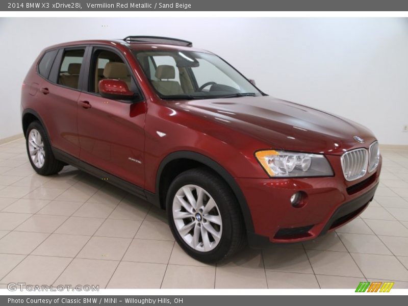 Vermilion Red Metallic / Sand Beige 2014 BMW X3 xDrive28i