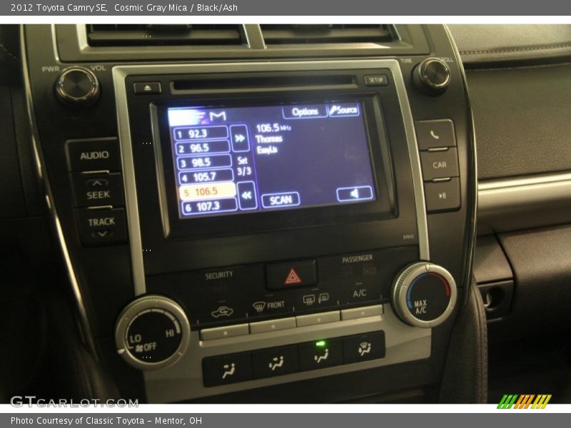 Cosmic Gray Mica / Black/Ash 2012 Toyota Camry SE