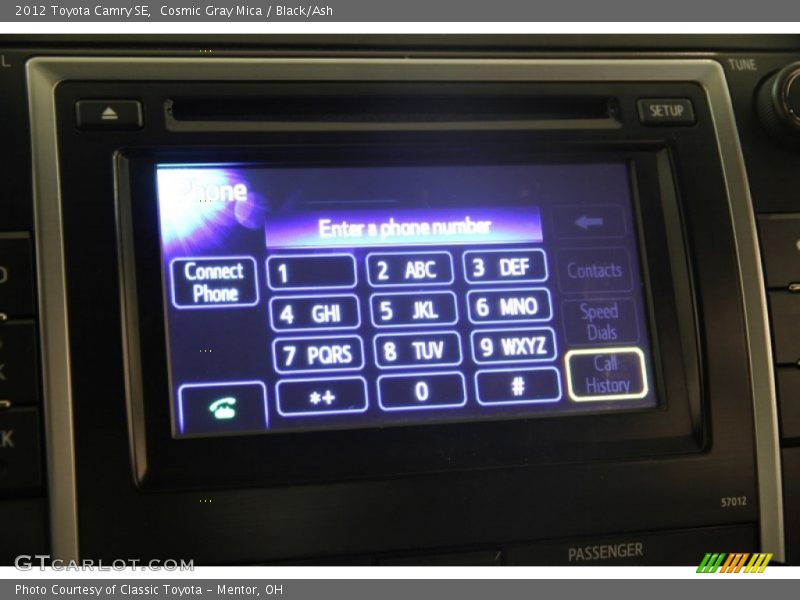 Cosmic Gray Mica / Black/Ash 2012 Toyota Camry SE