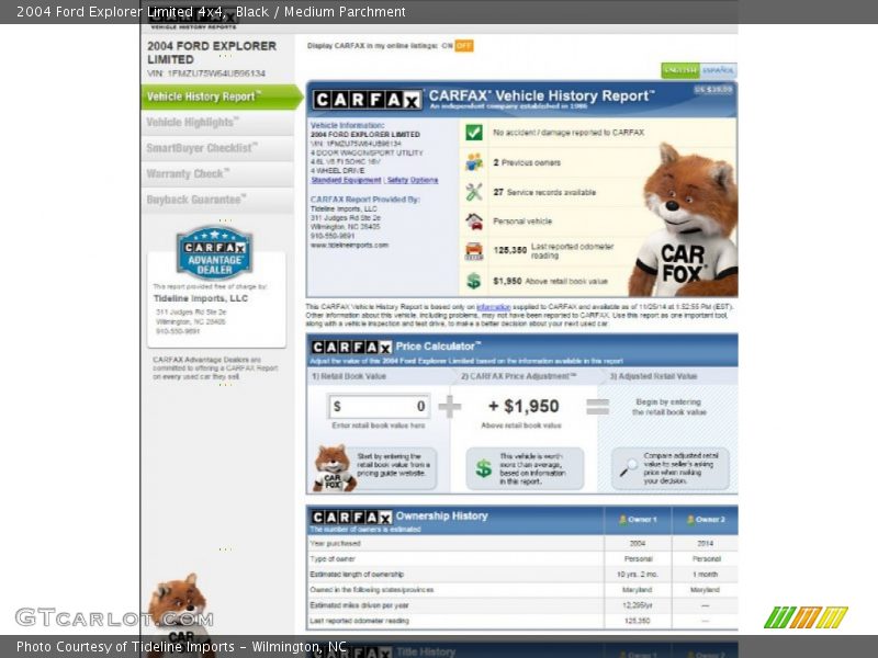 Black / Medium Parchment 2004 Ford Explorer Limited 4x4