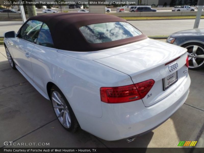 Glacier White Metallic / Chestnut Brown 2015 Audi A5 Premium Plus quattro Convertible