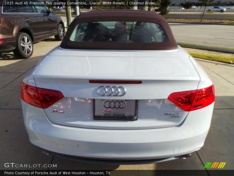 Glacier White Metallic / Chestnut Brown 2015 Audi A5 Premium Plus quattro Convertible
