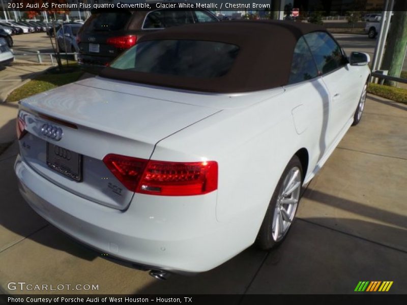 Glacier White Metallic / Chestnut Brown 2015 Audi A5 Premium Plus quattro Convertible