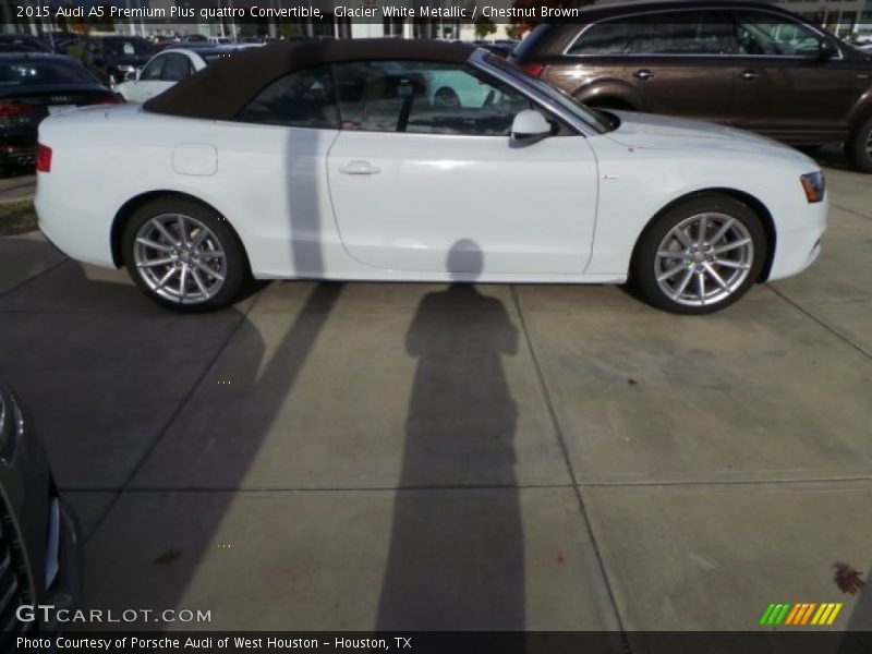 Glacier White Metallic / Chestnut Brown 2015 Audi A5 Premium Plus quattro Convertible