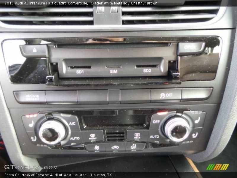 Glacier White Metallic / Chestnut Brown 2015 Audi A5 Premium Plus quattro Convertible