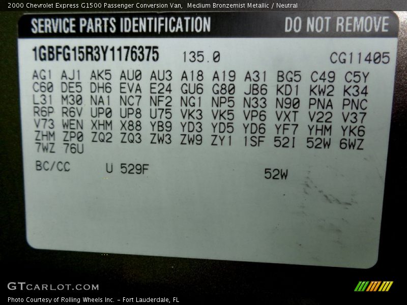 Medium Bronzemist Metallic / Neutral 2000 Chevrolet Express G1500 Passenger Conversion Van