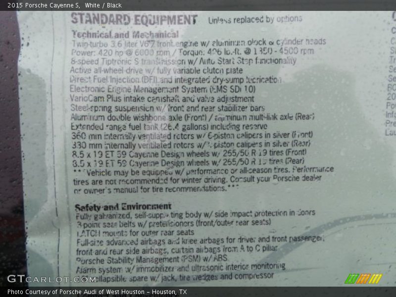 White / Black 2015 Porsche Cayenne S