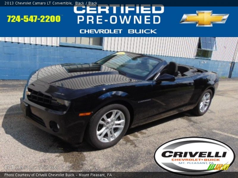 Black / Black 2013 Chevrolet Camaro LT Convertible